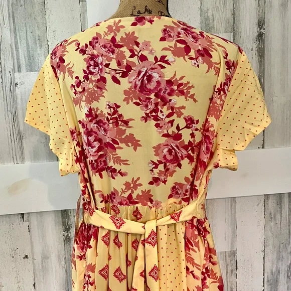 Floral Yellow and Pink Maxi Dress - Picture 7 of 11